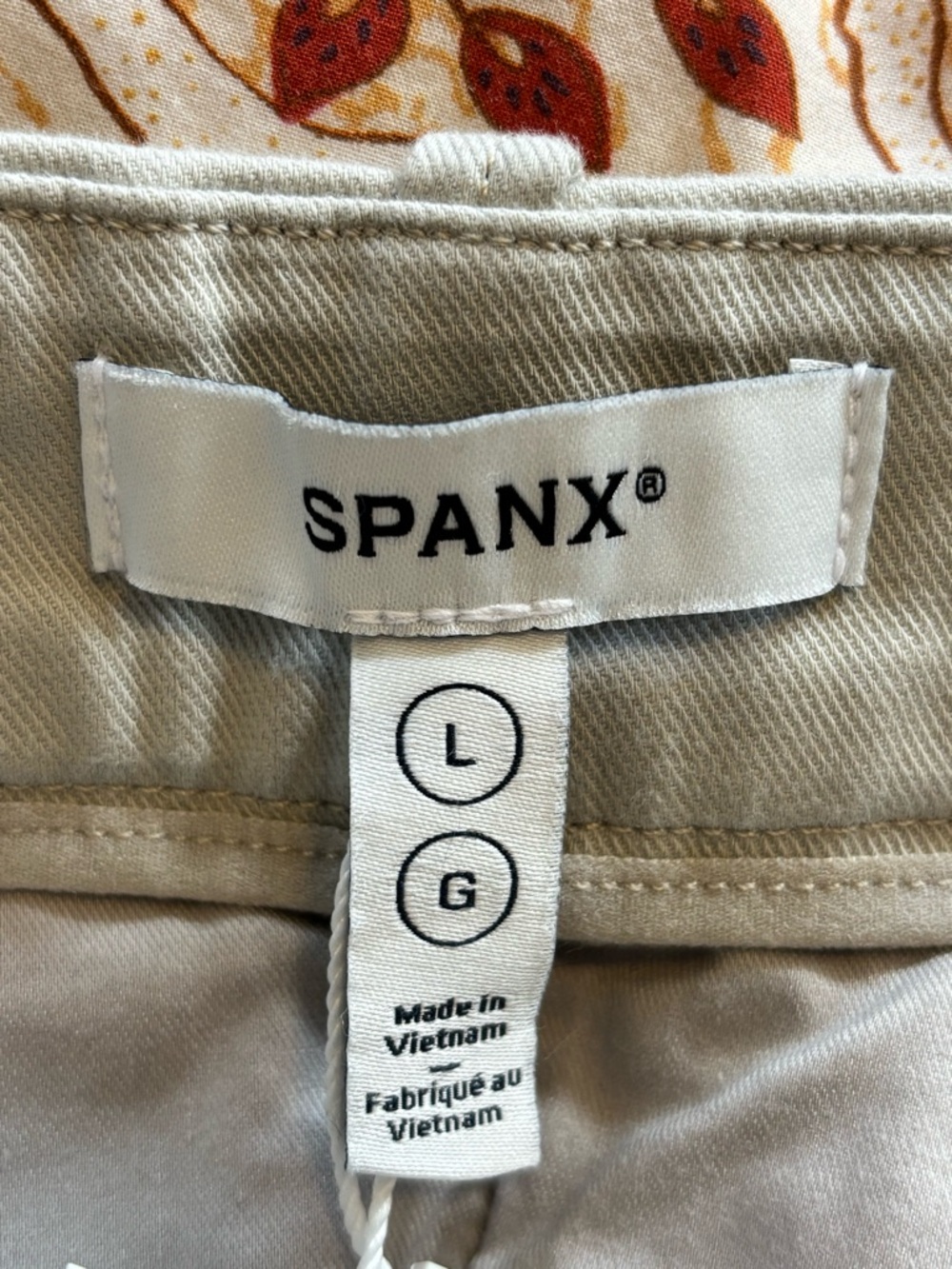 SPANX Stretch Twill Cropped Wide Leg Pants Petite Large NWT Beige - Picture 5 of 6